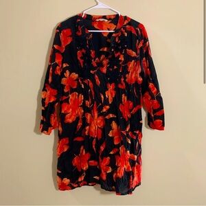 Soft Surroundings 3/4 sleeve embroidered tunic top